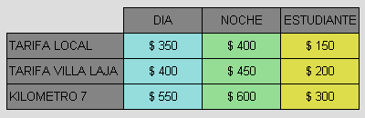 Tarifas colectivos Laja