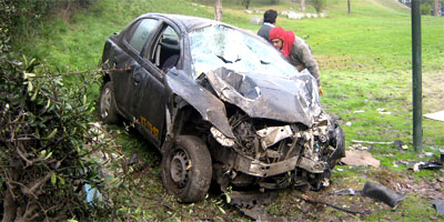 Accidente en sector Cantera de Laja, Ruta Q-90