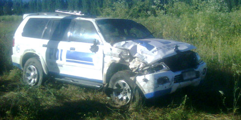 Lajino.cl - Vehículo de la PDI volcó en la salida sur de Laja, de los cuatro ocupantes dos eran detenidos